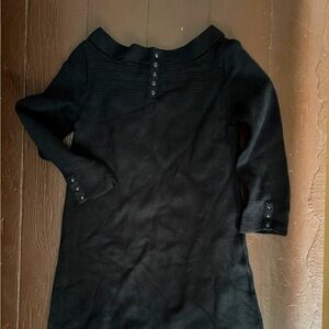 Black Button-Detail Dress